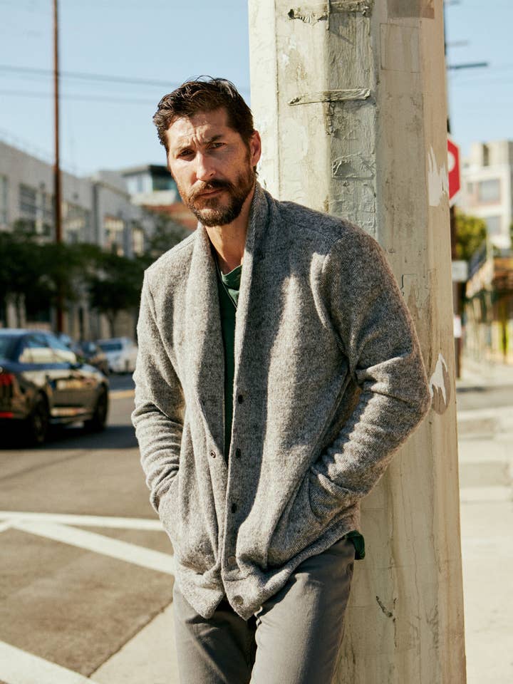 Men's Soft Knit Melange Cardigan Sweater for wholesale by Mika Jaymes