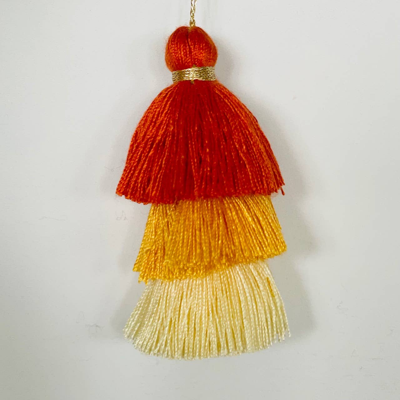 Palmy Pineapple - Wholesale Keychain - Women's - 3 Tiered Ombre Cotton Tassel with Gold Loop4