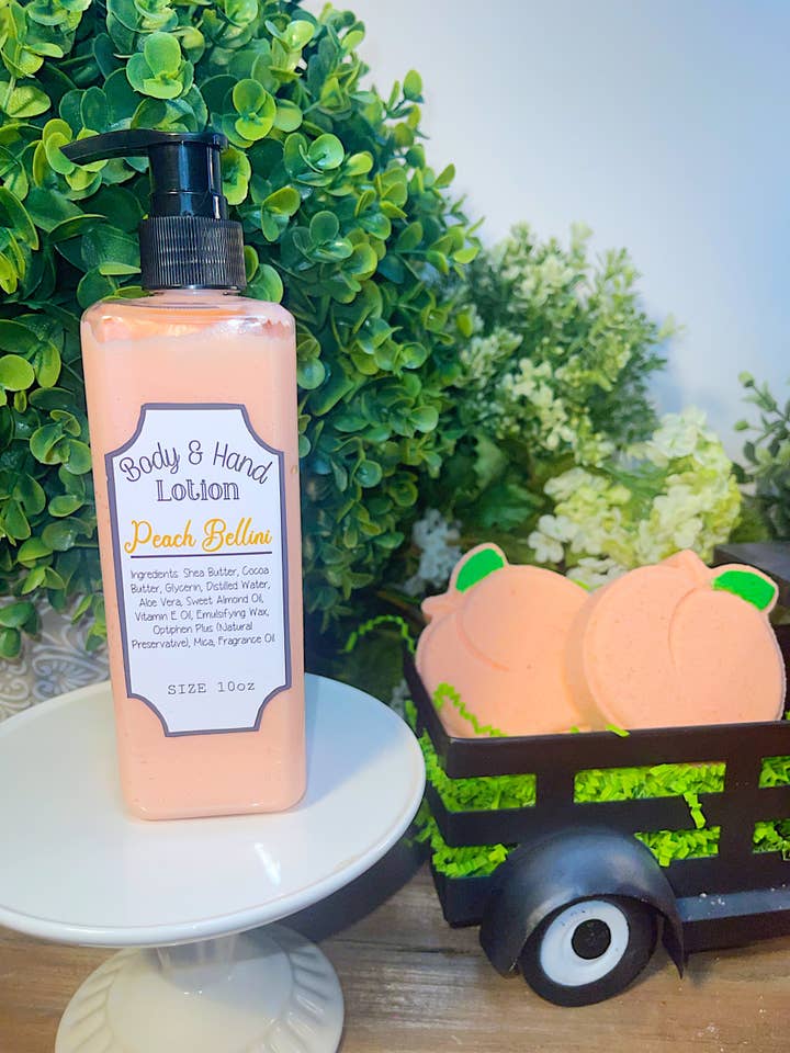 Peach Bellini Hand & Body Lotion for wholesale by Mandatory Me Time
