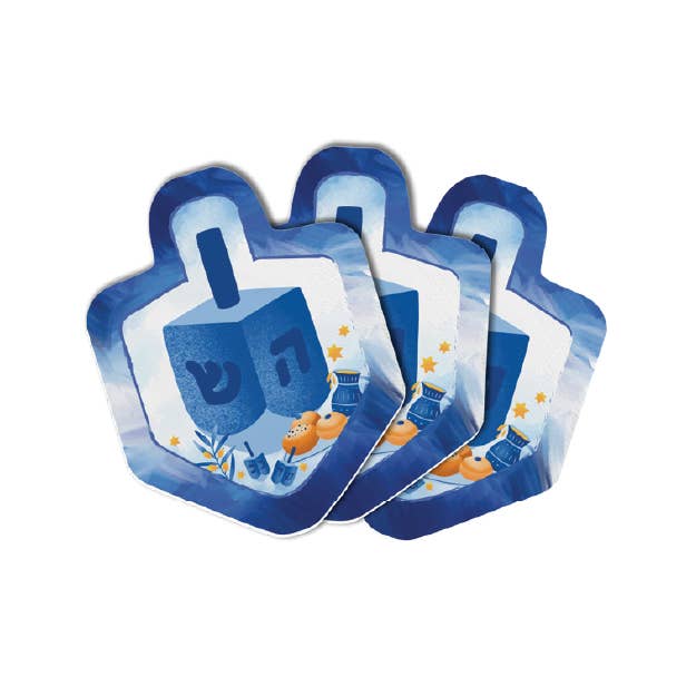 Chanukah Dreidel Shape Napkins - Blue - 10 Pack for wholesale by Ner Mitzvah