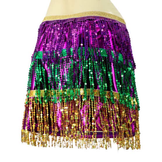Western Fashion - Wholesale Skirt - Women's - Mardi Gras sequin tri color skirt1