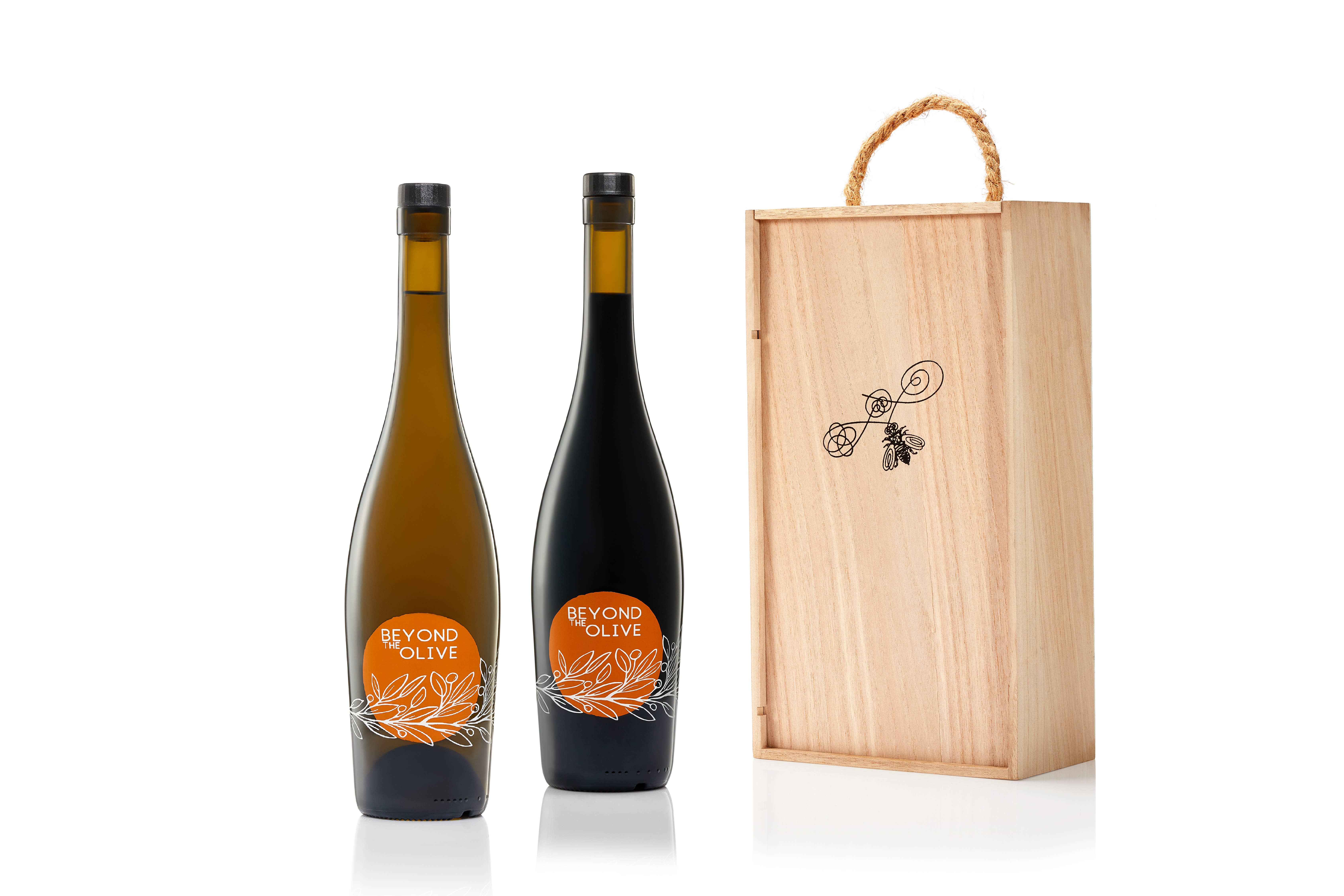 Beyond The Olive - Vente Pochette cadeau pour bouteille de vin - Caisse à vin pour 2 bouteilles de 750 ml1