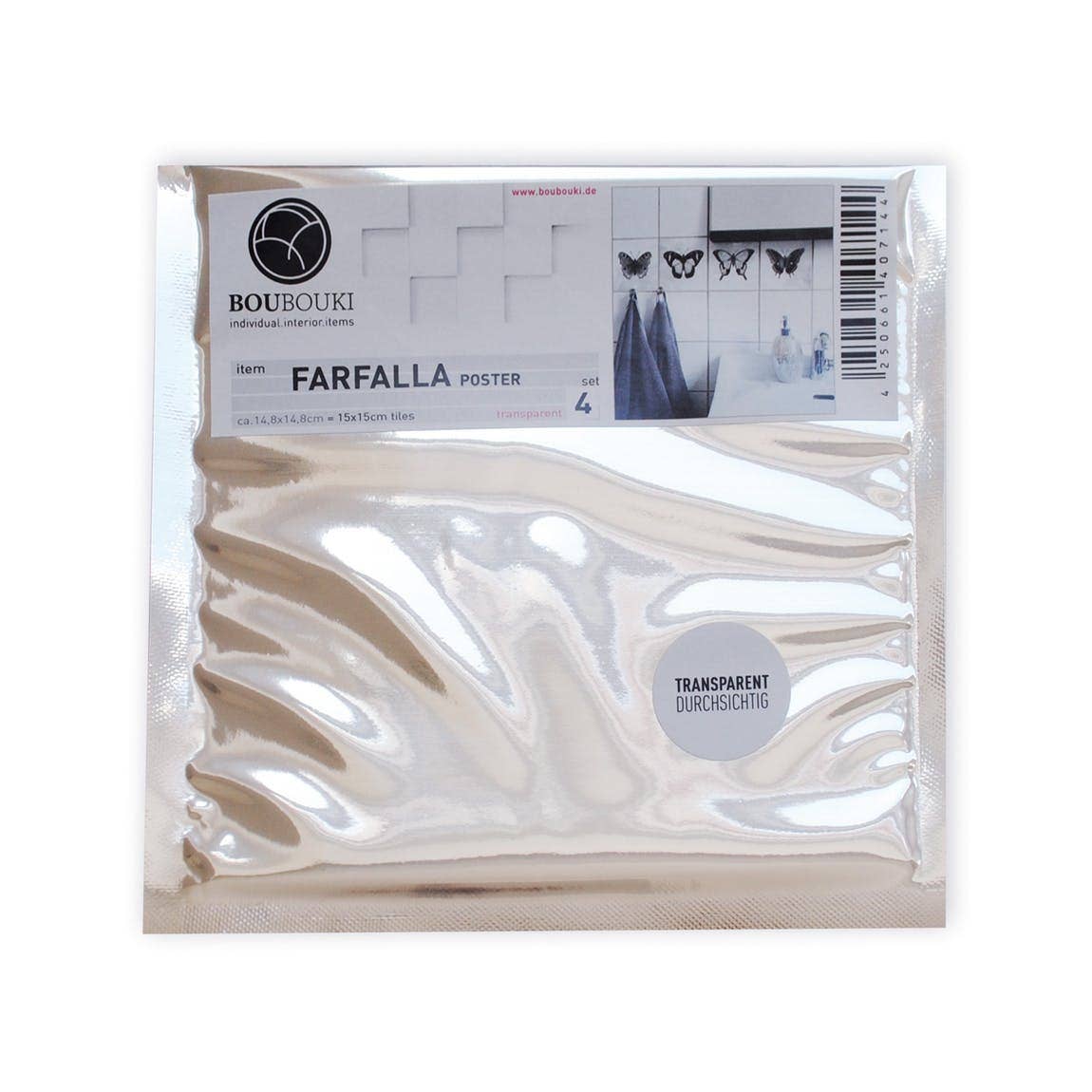 Boubouki - Wholesale Raam/muursticker - Farfalla - 15x15cm tegelstickers - Set van 42