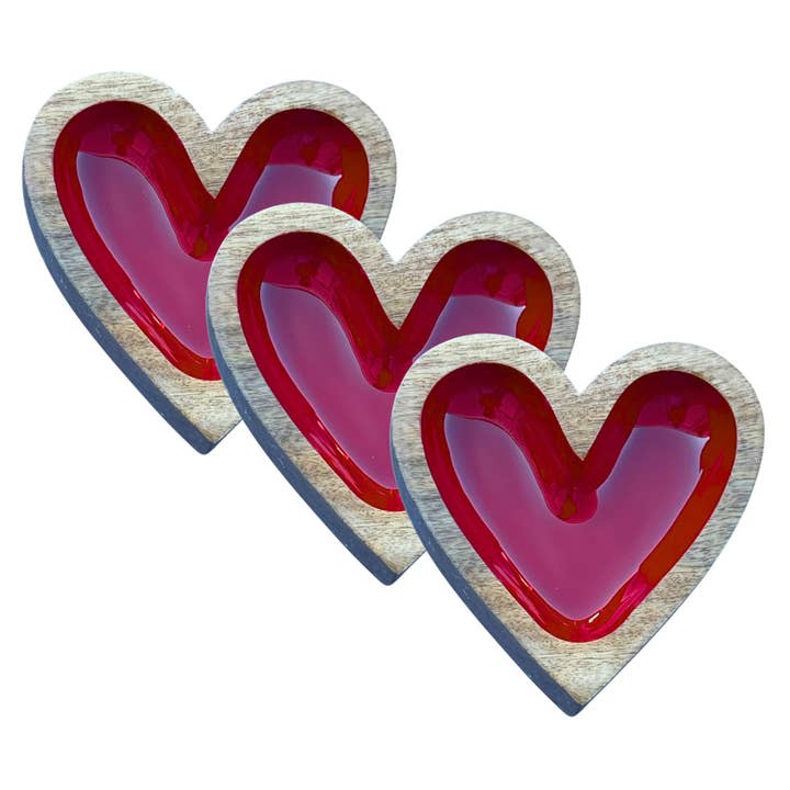My Casita - Wholesale Decorative Tray - 5" Red Heart Jewelry Holder H-82 (case of 3) PREORDER2