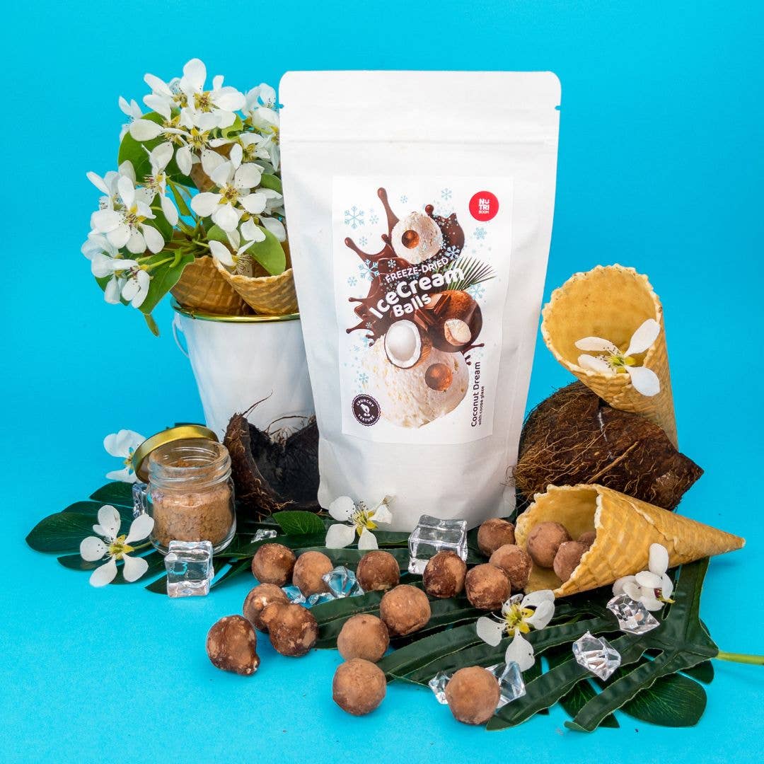 NutriBoom - Vente Glaces/sorbets - Billes de crème glacée lyophilisée Rêve de noix de coco 45g13