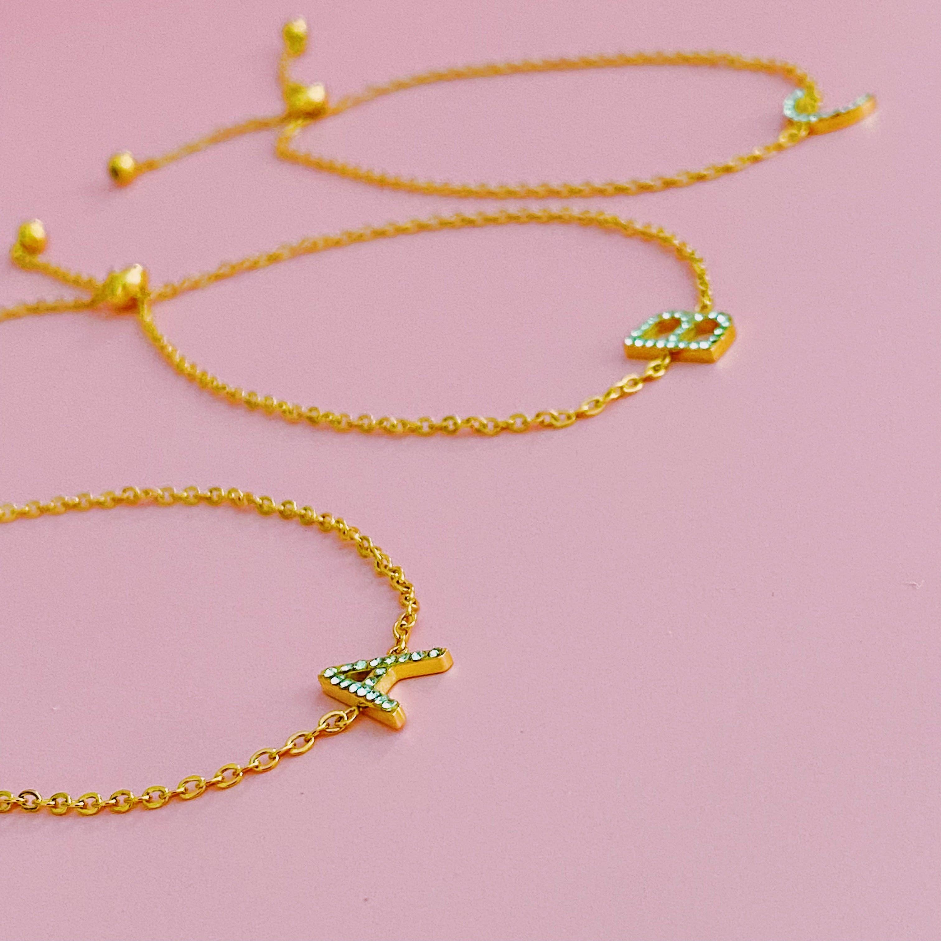 Ellison+Young - Wholesale Charm/Dangle Bracelet - Dainty Sparkle Initial Bracelet21