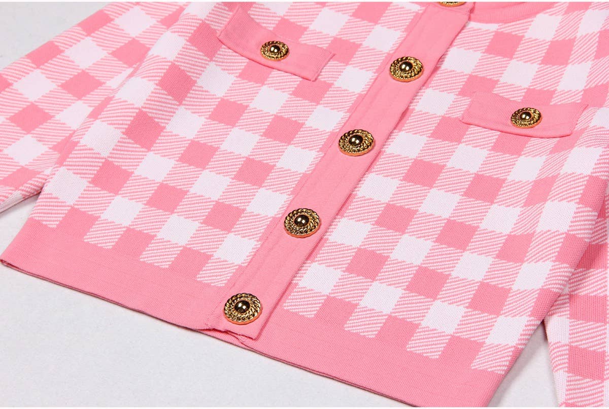 Productseeker - Wholesale Cardigan - Women's - JK071 Chic Plaid Cardigan Jacket - Autumn Essential15