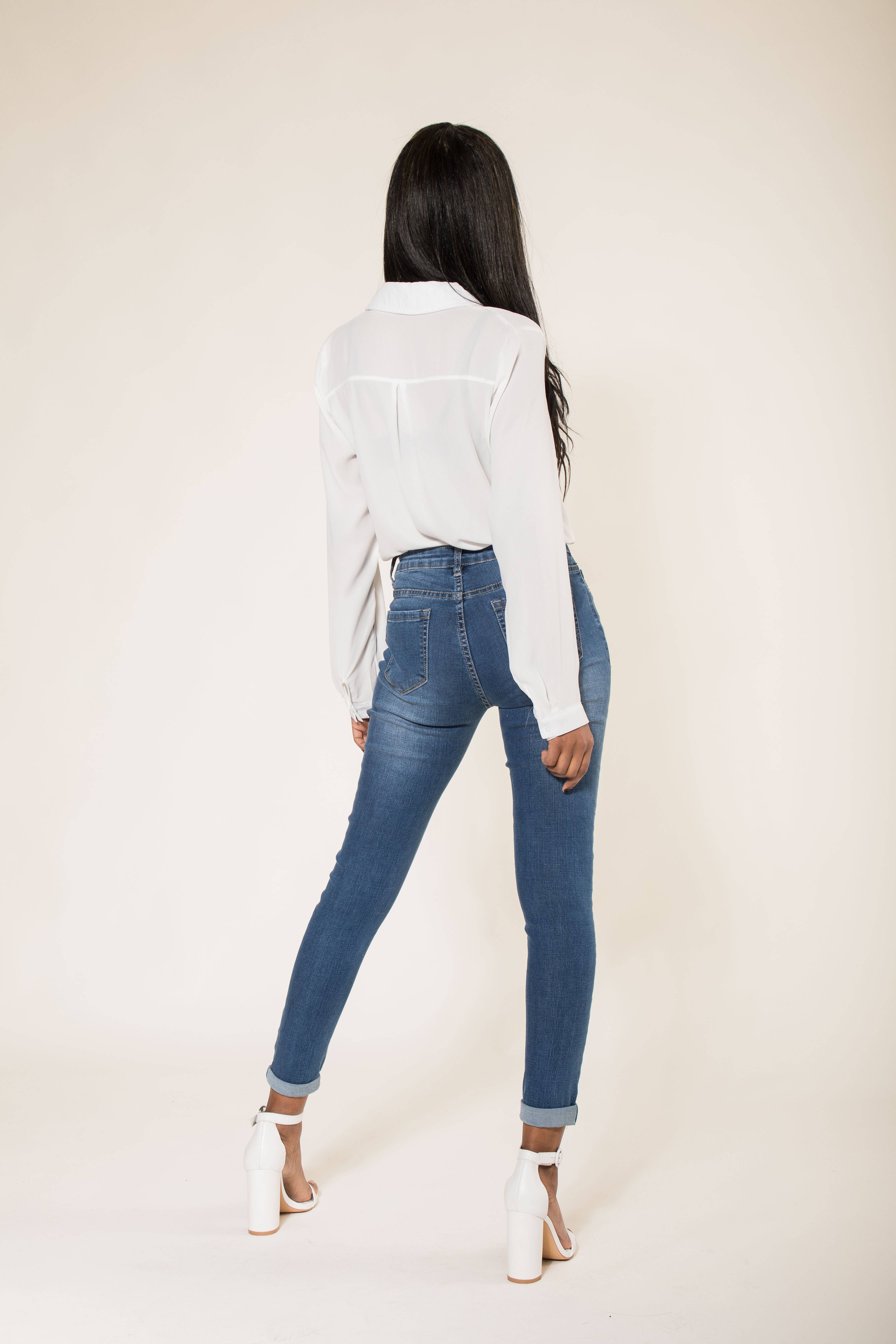 Nina Carter – Engroshandel Jeans - Dame – P078 stretch skinny bukser med høj talje23