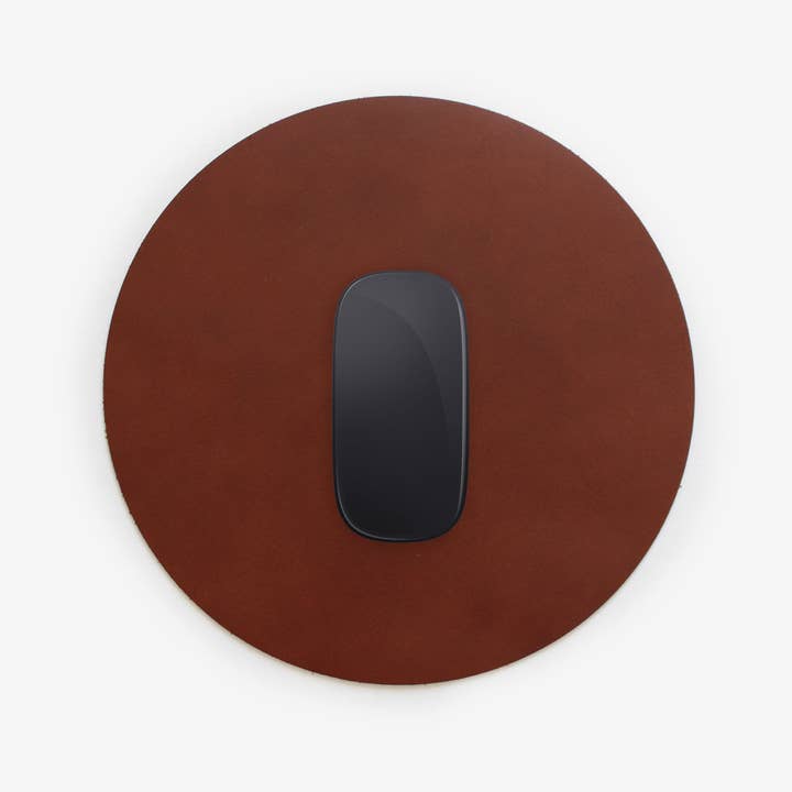 Corban & Blair - Wholesale Mousepad/trackpad - Artisan Leather Round Mouse Pad2