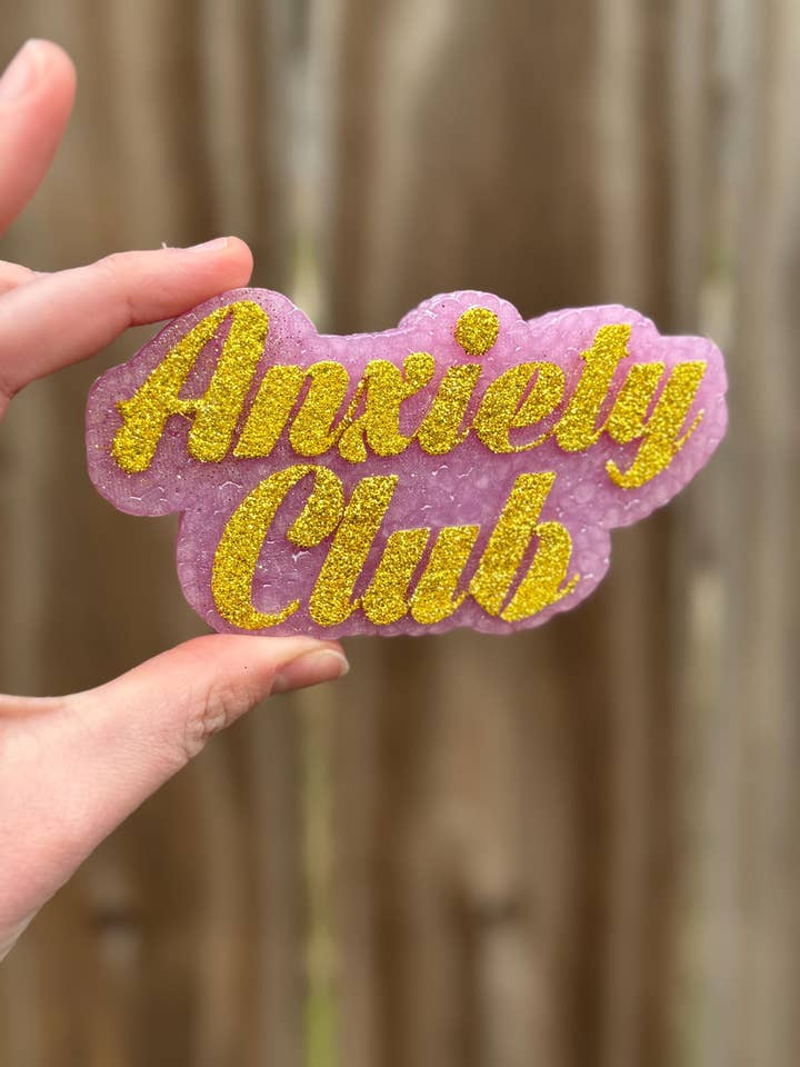 Glitter “Anxiety Club” Freshie - Air Freshener for wholesale by How We Cope, LLC
