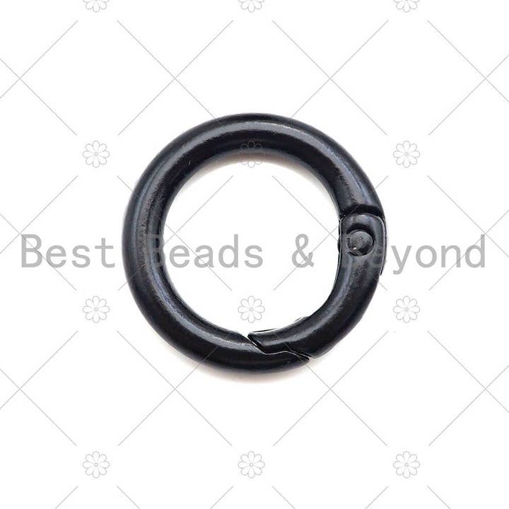BestBeads&Beyond - Wholesale Clasp - High Quality Enamel Spring Gate, Round Carabiner Clasp, Snap Clip Trigger Clasp, Spring Buckle for Chain Purse Key Jewelery, 25mm, sku#K1351