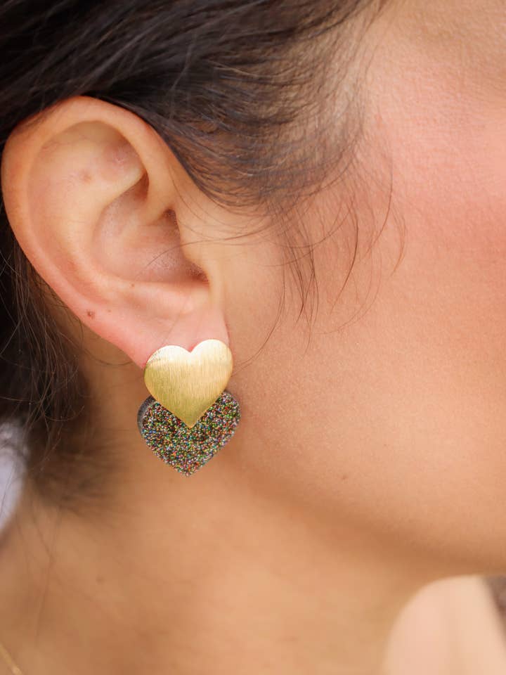 Caroline Ohrringe Pailletten Dunkelbraun für den Großhandel von CG Home