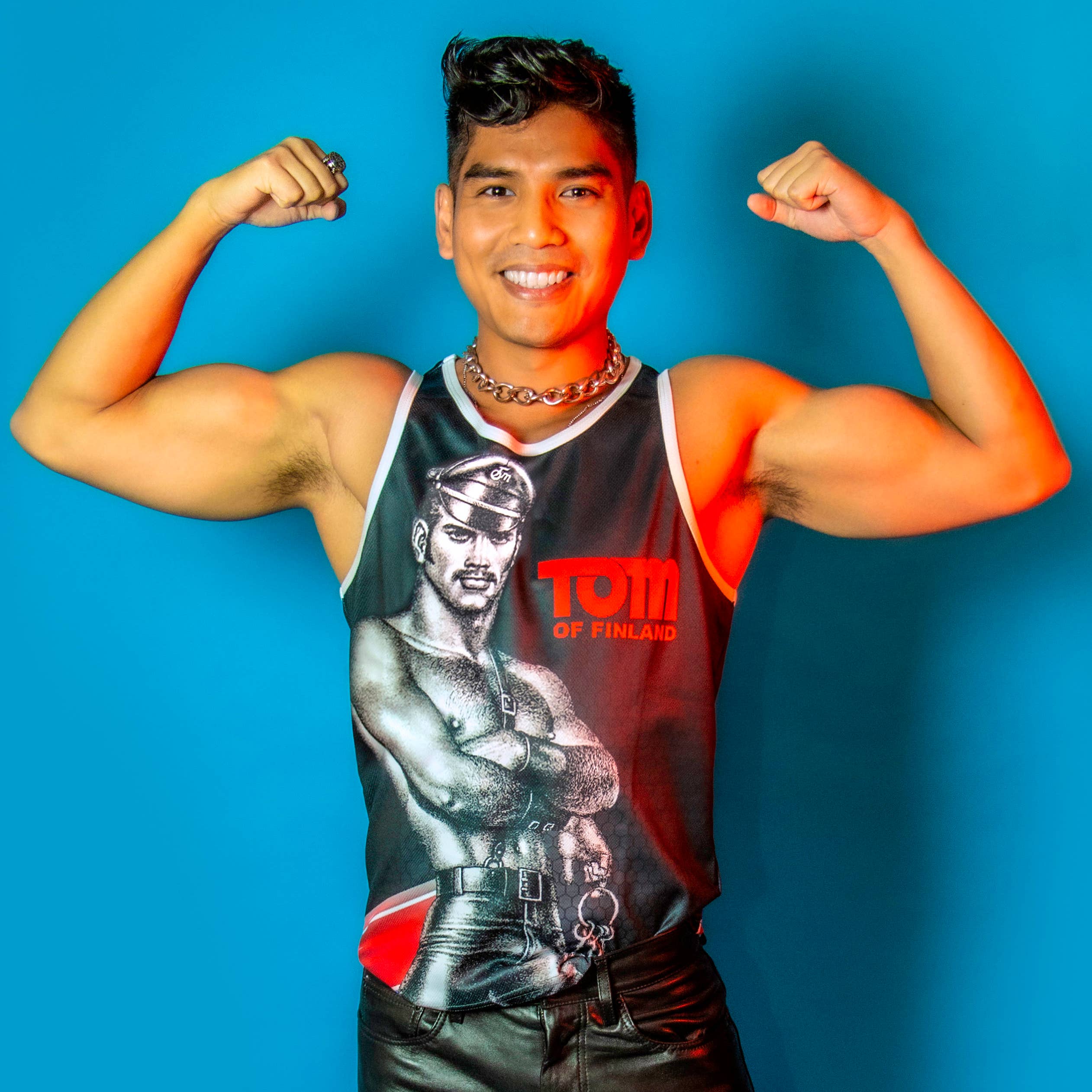 Peachy Kings / Kweer Cards - Wholesale Tank Top - Men's - Tom of Finland Mesh Tank Top — "Leather Stud"2