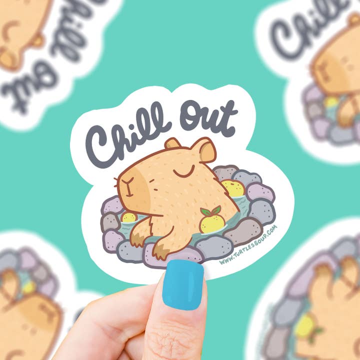 Turtle's Soup - Wholesale Sticker - Chill Out Capybara Bath Vinyl Sticker