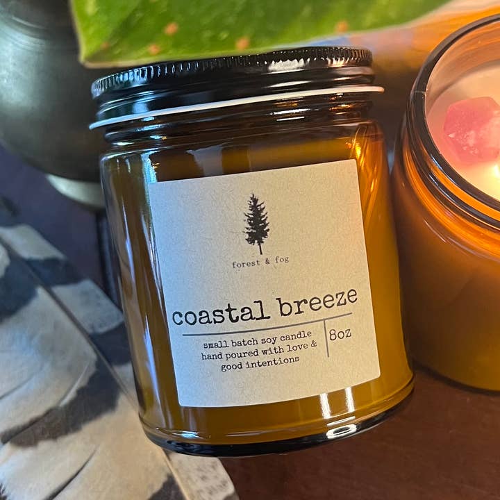 8oz Hand Poured Soy Small Batch Candle-Coastal Breeze for wholesale by forest & fog