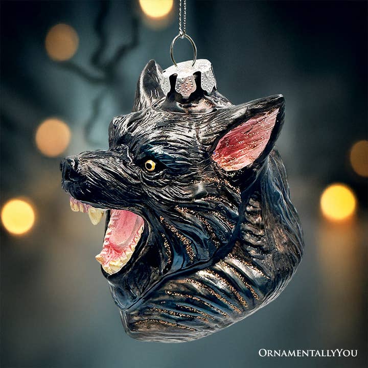 Classic Werewolf Horror Theme Glass Ornament for wholesale by OrnamentallyYou