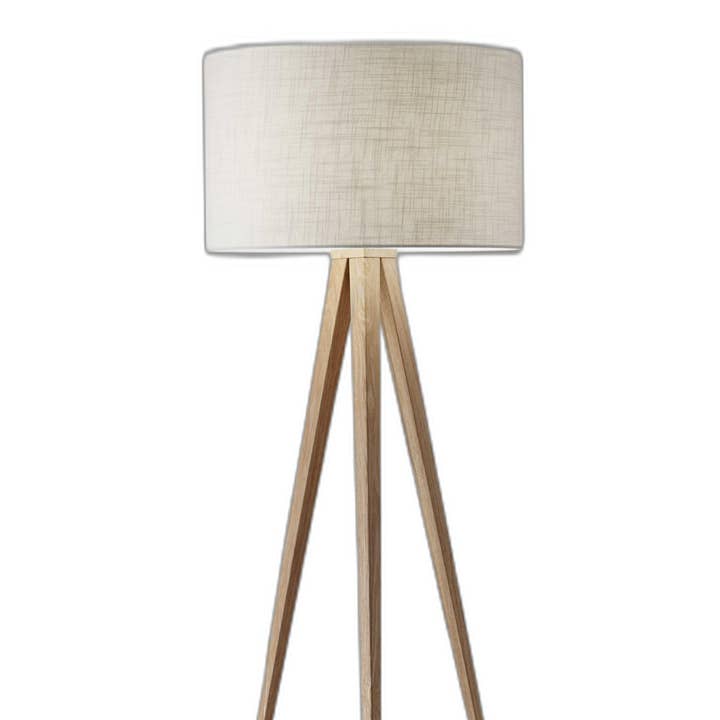 60" Tripod Floor Lamp With White Drum Shade for wholesale by HomeRoots