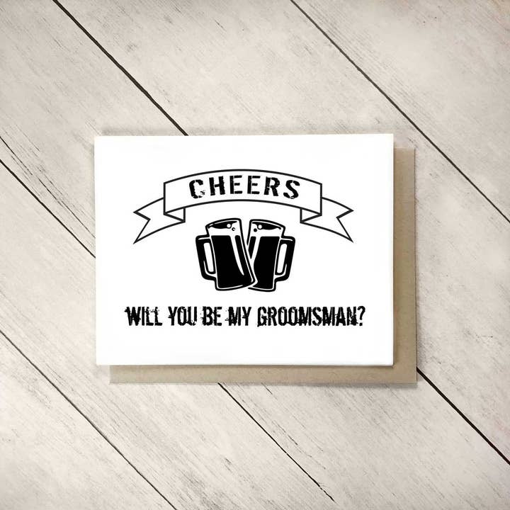 Santé ! Carte Will You Be My Groomsman pour la vente par Inked Daisy Designs