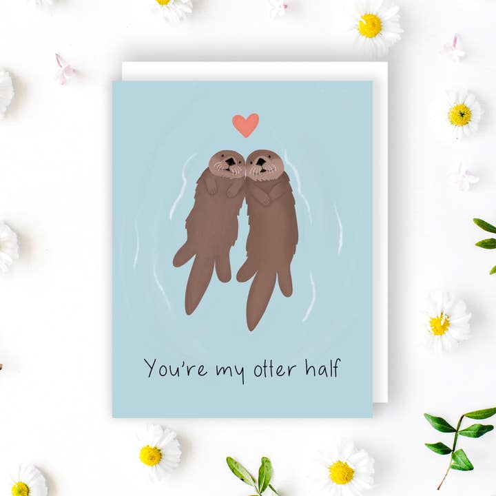 Carte de demi-anniversaire You're My Otter pour la vente par Lines by Sarah