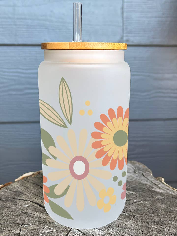 16oz Frostet Iskaffeglas med Låg og Sugerør for engroshandel hos Lester Lou’s Designs