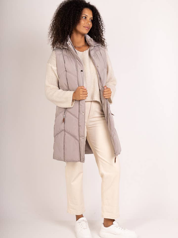 Saturne Paris - Order By Item (S To 5XL) - Wholesale Outerwear Vest - Women's - Quilted Sleeveless Puffer Vest - Plus Size TG5819