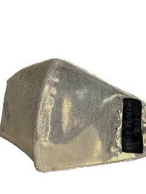 Masque Métallique Doré avec Cristaux Swarovski pour la vente par Stacy Kessler Accessories