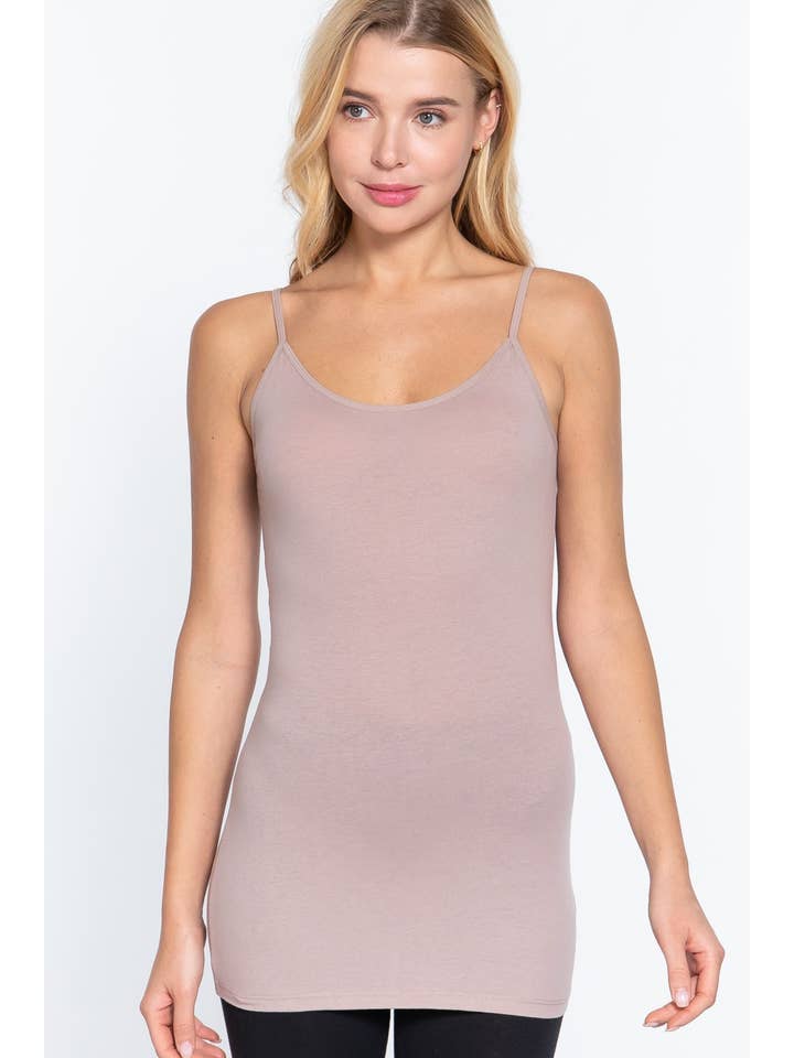 Active Basic | Active USA - Wholesale Camisole - Women's - Basic Tunic Cami w/adjustable Spaghetti Straps31