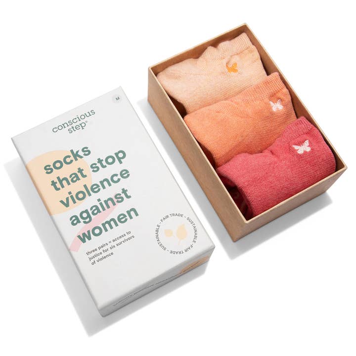 Conscious Step - Wholesale Socks - Unisex - Boxed Set Ankle Socks that Stop Violence Against Women