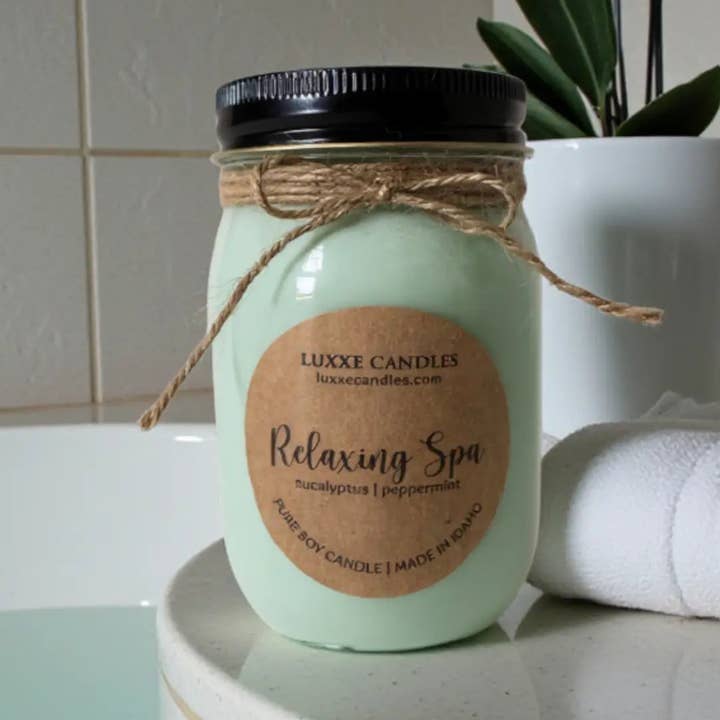 Afslappende Spa Eukalyptus og Mynte Lys | Økologisk Sojalys for engroshandel hos LUXXE Candles