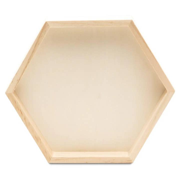 6" Hexagon Tray for wholesale by Woodpeckers Crafts