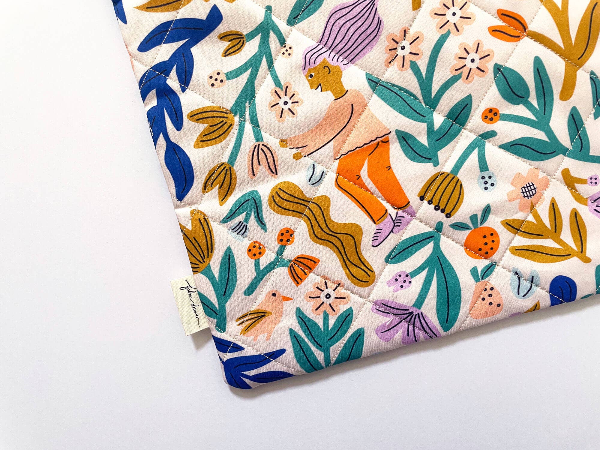 Fabric Drawer - Wholesale Book Cover - Handmade Quilted Book Sleeve – Frolic (Light)3