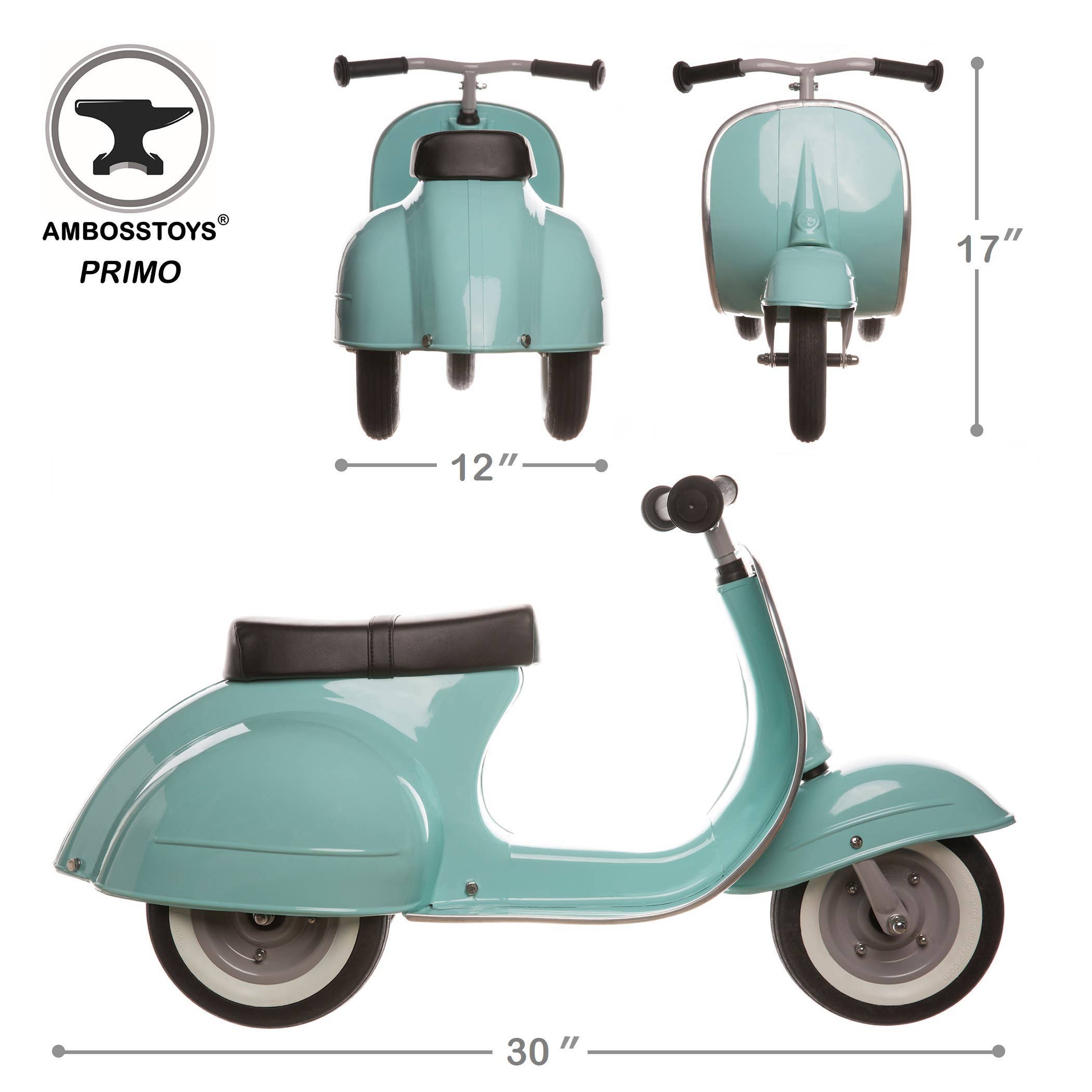 Hape Toys - Vente Vélo et trottinette – enfant - Jouet autoporté Ambosstoys Scooters PRIMO Classic Mint2