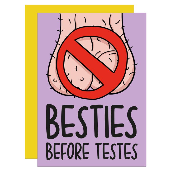 Besties Før Testikler Galentinsdag A6 Card for engroshandel hos TeePee Creations