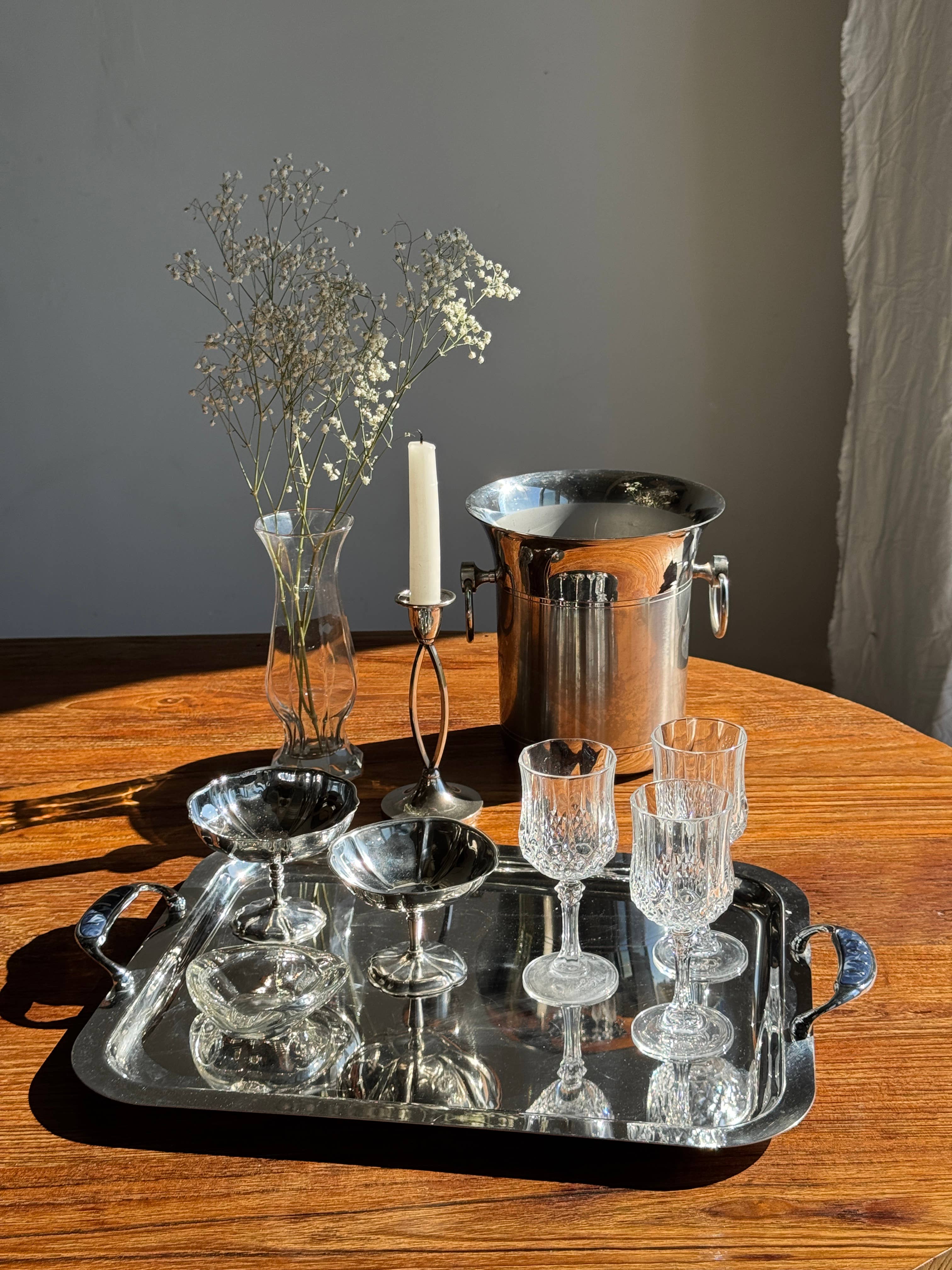 Office Objets - Wholesale Wine Glass - Set of 6 small diamond-cut crystal glasses H14.51