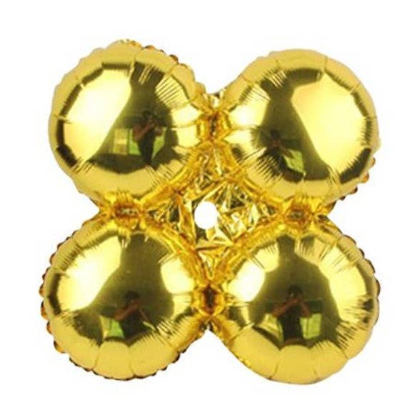 Party Expo, LLC - Wholesale Balloon - 17" Gold Quad Mylar Balloons0
