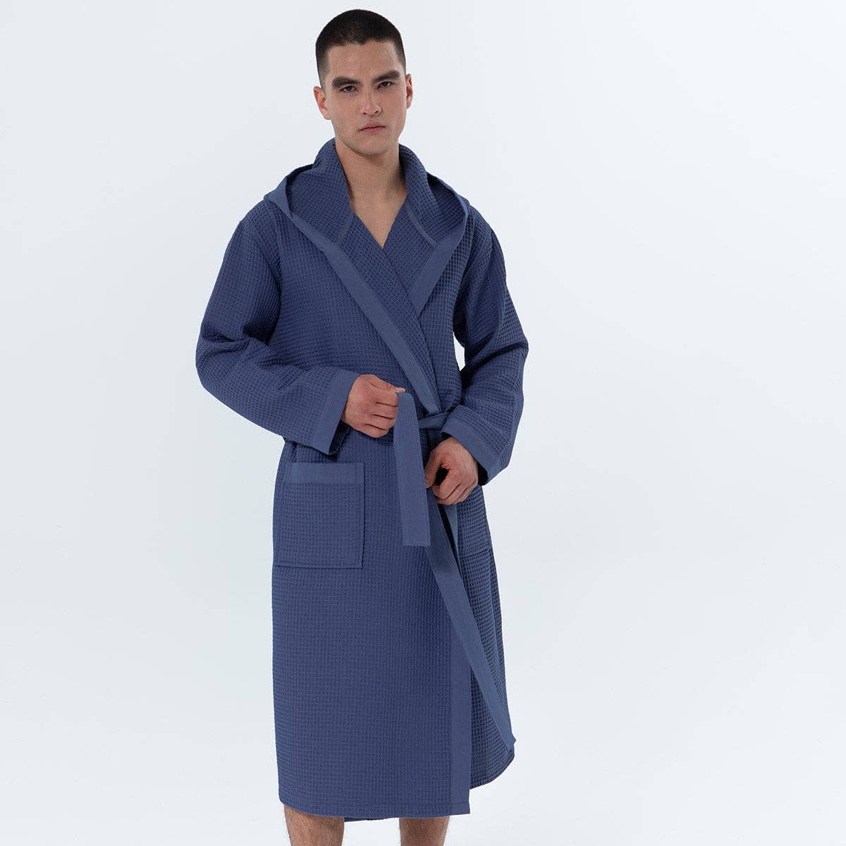 SEYANTE - Wholesale Robe - Men's - Men's Hooded Turkish Cotton Waffle Robe29