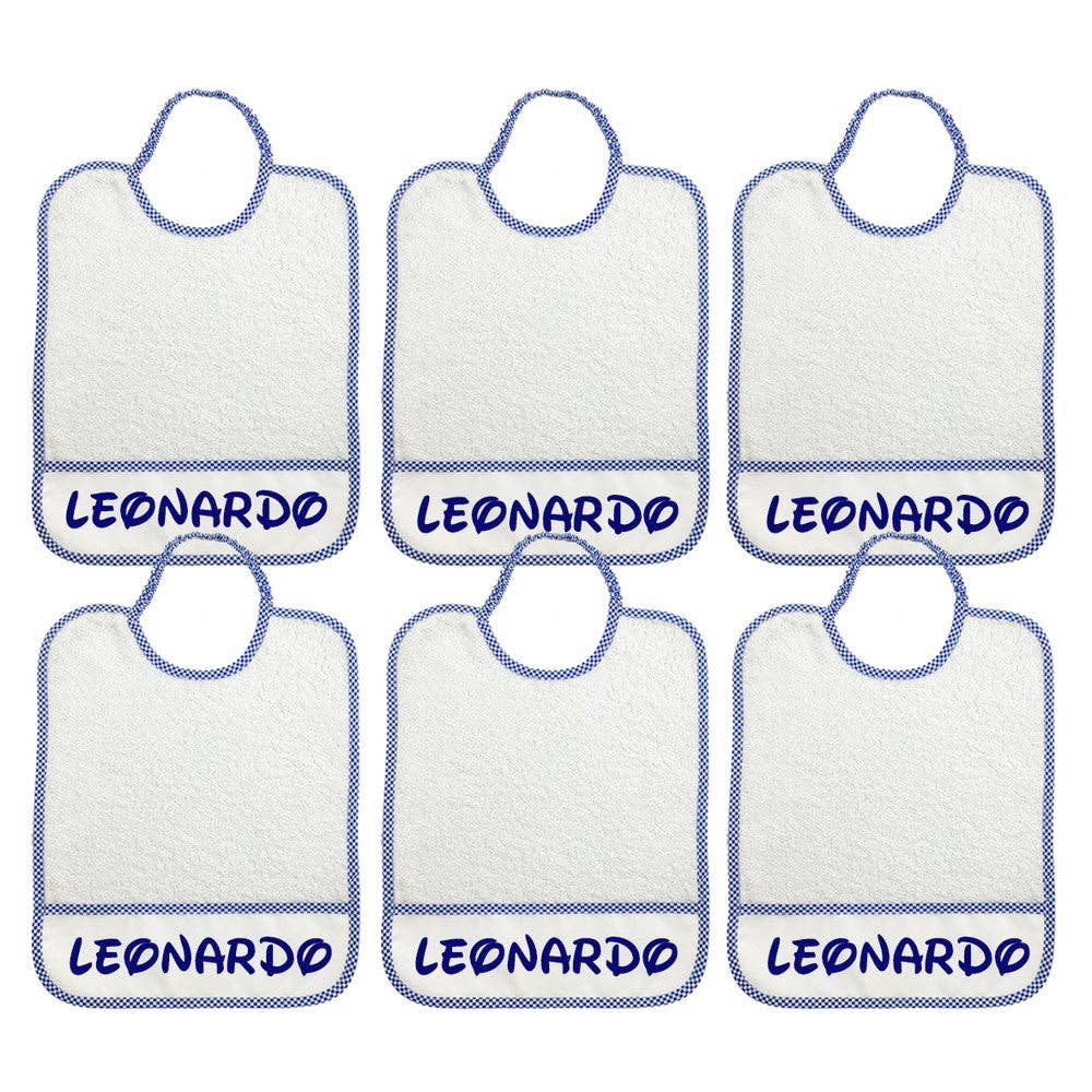 Almatex srl - Wholesale Diaper (Cloth) - Baby - 6 MAXI BIBS 29X36 with ELASTIC personalized with the name you want.2