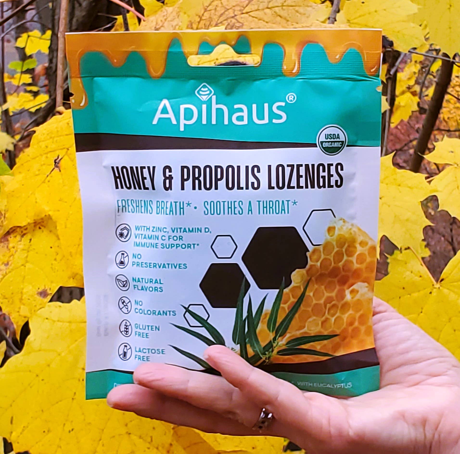 Vando Naturals - Wholesale Lozenges/Cough Drops - Apihaus Honey and Propolis Lozenges with Eucalyptus  20 pcs4