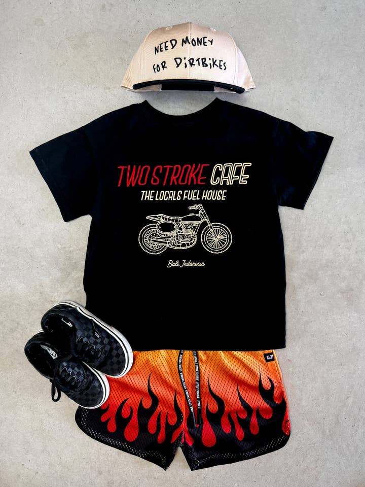 Little Trouble - Wholesale Shorts – Kids - Heater Flame Shorts Orange1