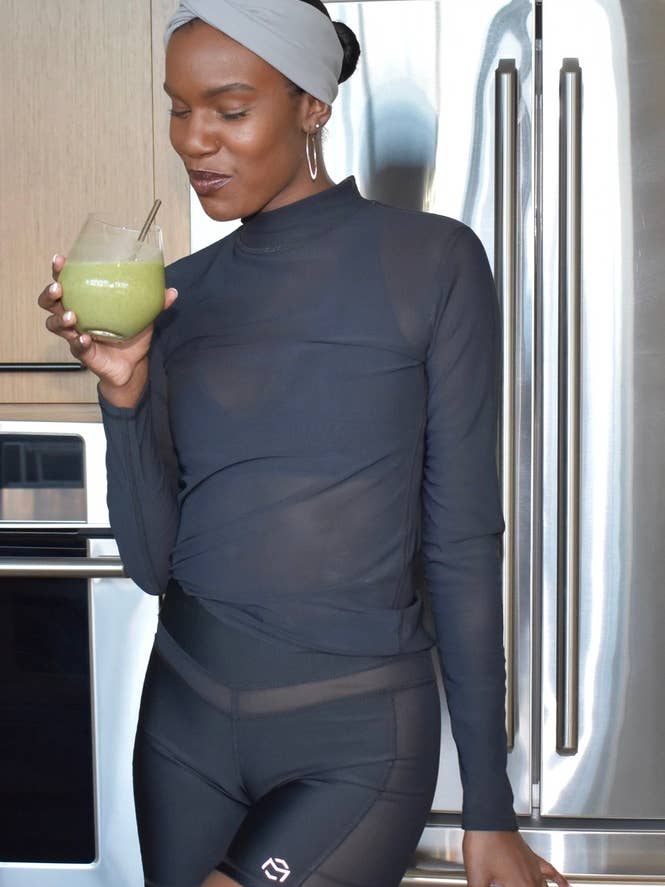 Black Powermesh Longsleeve for wholesale on Faire