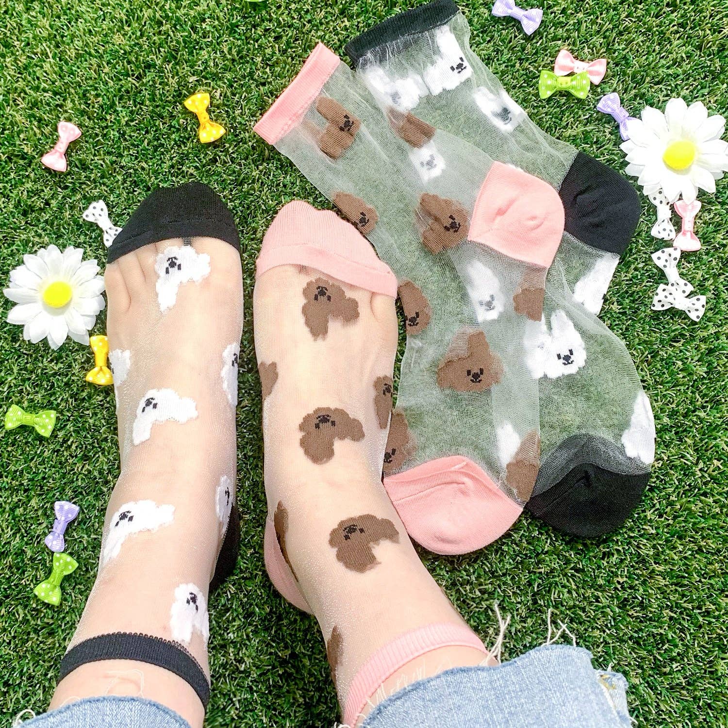 7DAYSSOCKS - Wholesale Socks - Women's - Women's Crew Sheer Cloud Socks3