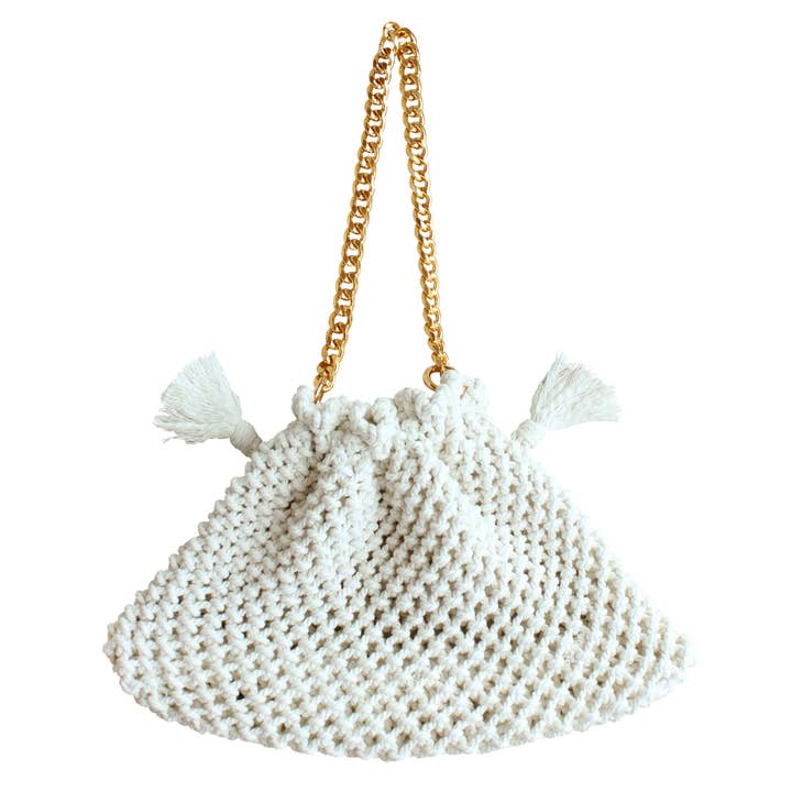 Brunna Co - Wholesale Tote Bag - Women's - LYON Macrame Tote Bag, in Off White3