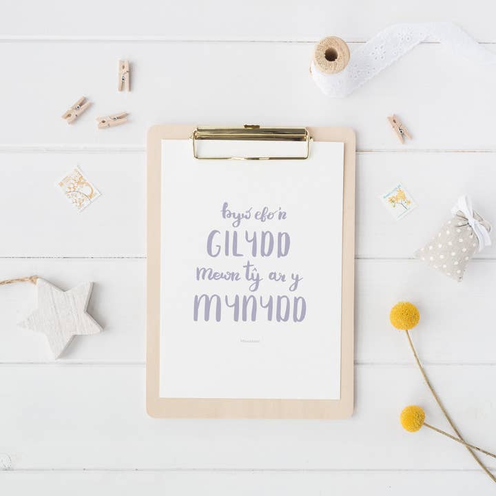 Tŷ ar y Mynydd Welsh print for wholesale by Draenog