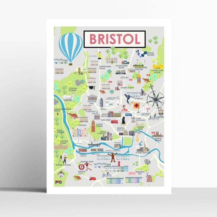 NUEVO MAPA ILUSTRADO DE BRISTOL para venta al por mayor de Betty Boyns Designs