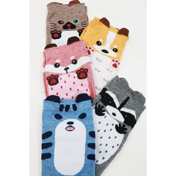 MIX COLOR Cute Animal Assorted Printed Socks for wholesale on Faire5