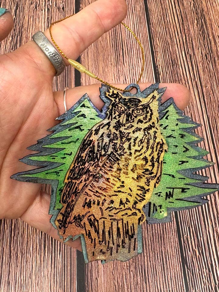 Owl Ornament for wholesale by Third Wolf Designs