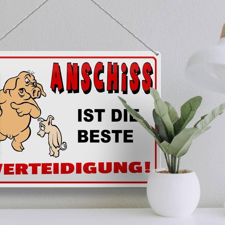 Femer - Wholesale Sign - Tin sign saying 40x30 cm Anschiss is best defense decorative sign3