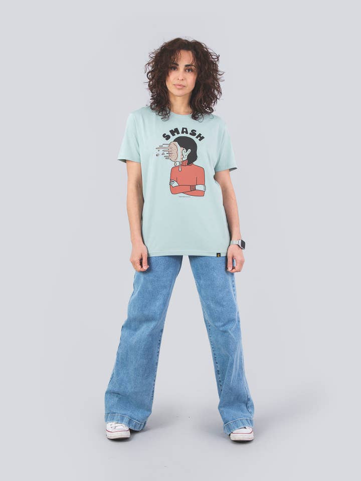 CAPITÁN DENIM - Wholesale Screen Printed T-Shirt - Women's - SMASH UNISEX ALOE ORGANIC COTTON T-SHIRT