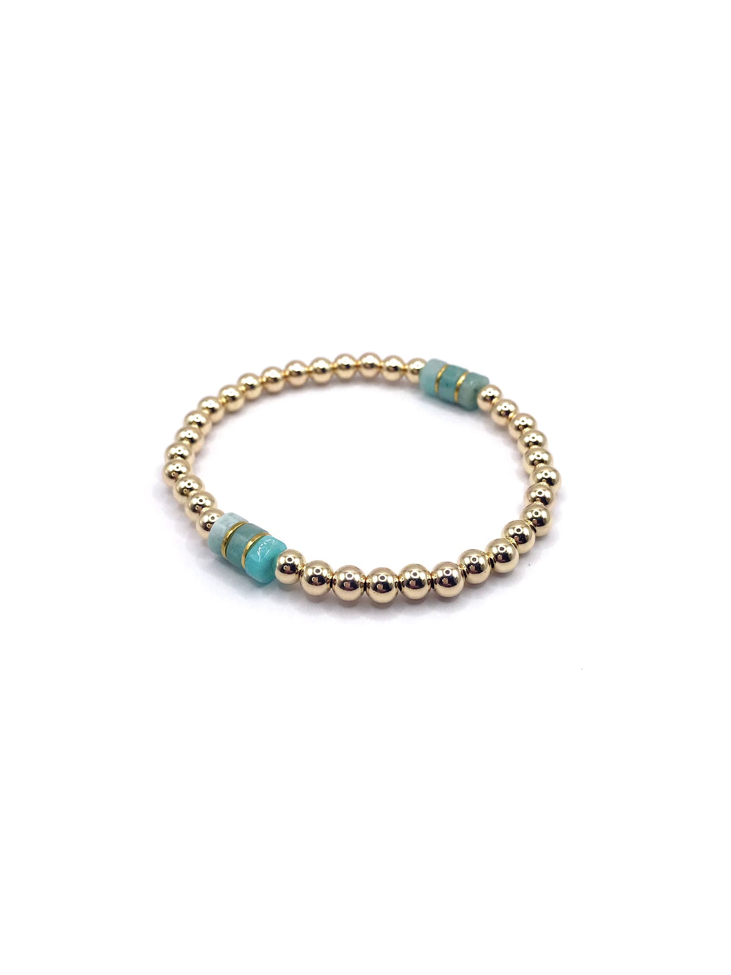 Kaylie Dawn Jewelry - Wholesale Beaded Bracelet - Gemini Handmade Gold Filled Stretchy Bracelet, Heishi Beads2