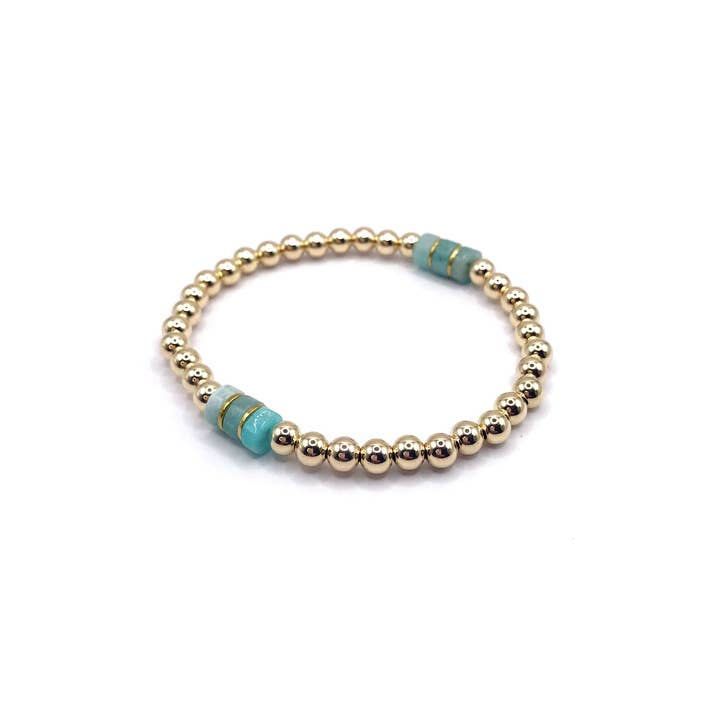 Kaylie Dawn Jewelry - Wholesale Beaded Bracelet - Gemini Handmade Gold Filled Stretchy Bracelet, Heishi Beads2